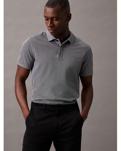 Calvin Klein Pique Polo Shirt - Grey