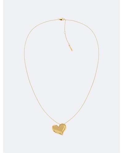 Calvin Klein Minimal Heart Pendant Necklace - White
