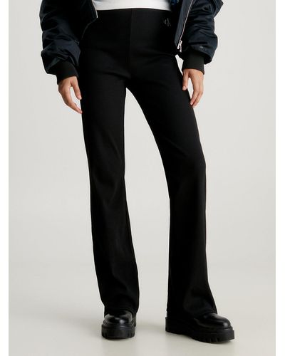 Calvin Klein Pantalon de jogging droit côtelé - Noir