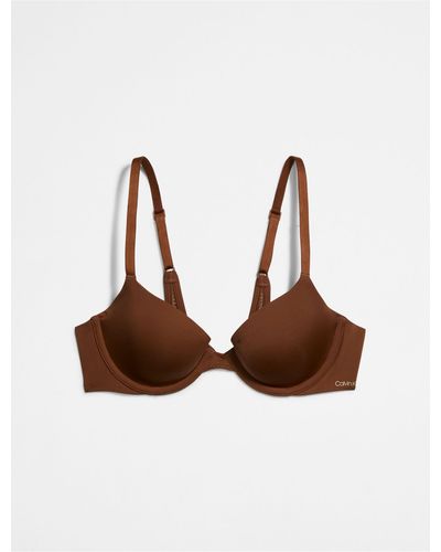 Calvin Klein Perfectly Fit Flex Lightly Lined Demi Bra - Brown