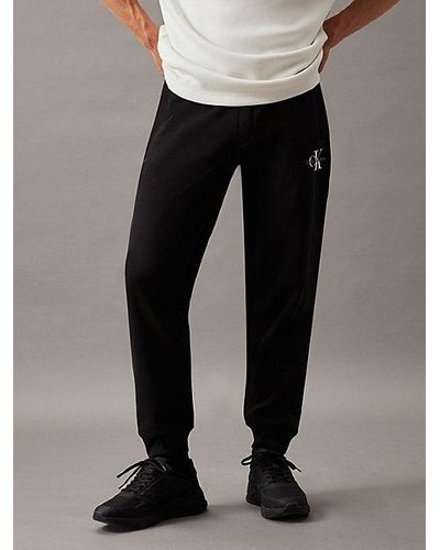 Calvin Klein Fleece joggingbroek Met Monogram - Zwart