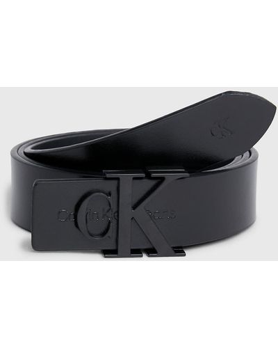 Calvin Klein Ceinture en cuir avec logo - Noir