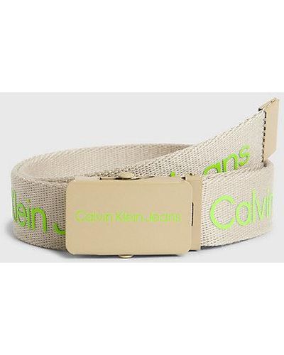 Calvin Klein Cinturón infantil de lona con logo - Neutro