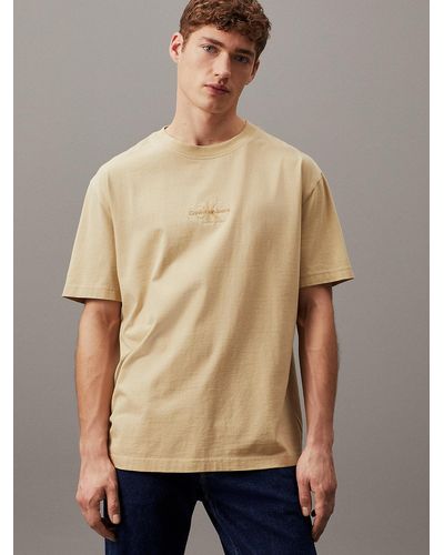 Calvin Klein Relaxed Washed Cotton T-shirt - Natural