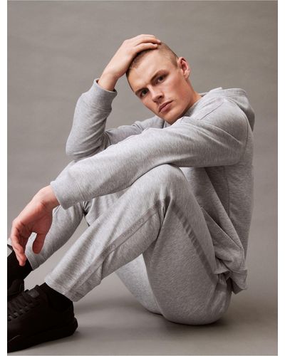 Calvin Klein Logo Tape Knit Sweatpants - Gray