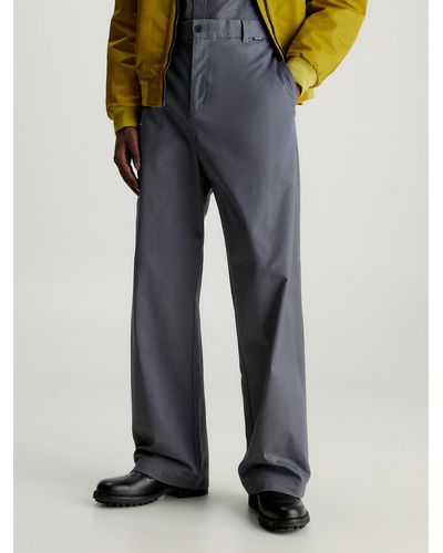 Calvin Klein Pantalon relaxed en sergé de coton - Gris