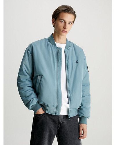 Calvin Klein Lässige Bomberjacke aus Nylon - Blau