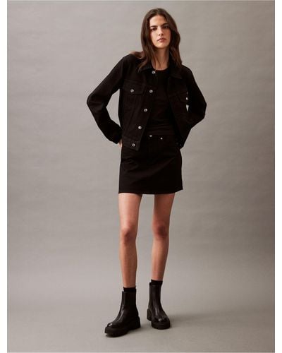 Calvin Klein Denim Mini Skirt - Black
