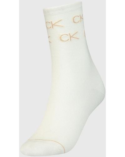 Calvin Klein Coffret cadeau de socquettes en Lurex - Blanc