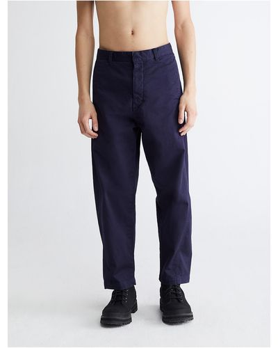 Calvin Klein Standards Overdyed Utility Cropped Pants - Blue