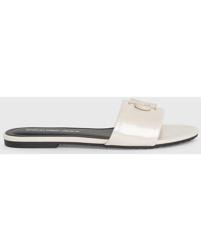 Calvin Klein Patent Sandals - White