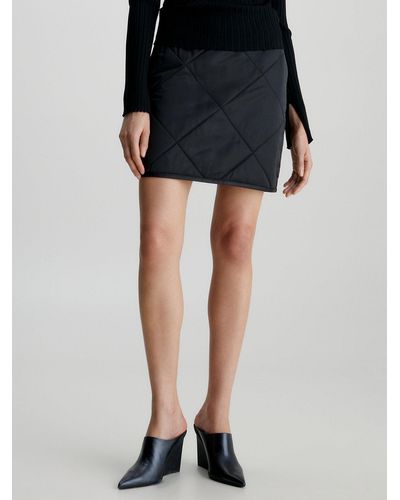 Calvin Klein Quilted Mini Skirt - Black