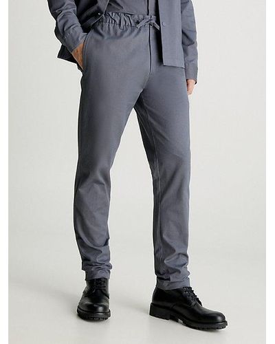 Calvin Klein Pantalón de chándal Tapered de sarga de algodón - Gris