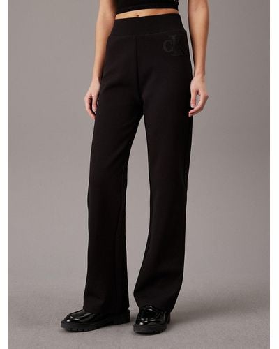 Calvin Klein Pantalon de jogging évasé avec monogramme - Noir