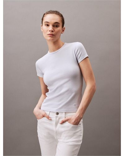 Calvin Klein Cotton Contour Rib T-shirt - Gray