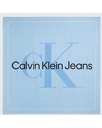Calvin Klein Sjaal Met Logo - Blauw