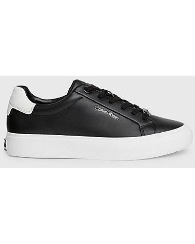 Calvin Klein Leren Sneakers - Zwart