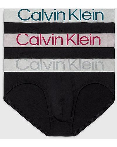 Calvin Klein 3er-Pack Slips - Steel Cotton - Schwarz