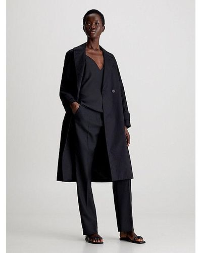 Calvin Klein Trenchcoat aus Baumwoll-Twill - Blau