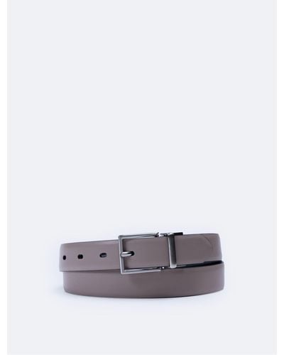 Calvin Klein Solid Reversible Harness Buckle Belt - White