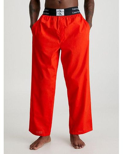 Calvin Klein Pantalón de pijama de algodón orgánico - CK96 - Rojo