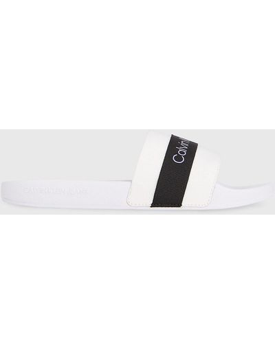 Calvin Klein Recycled Logo Sliders - White