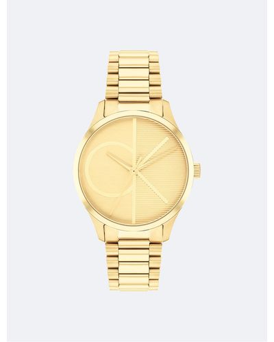 Calvin Klein Texture Logo Bracelet Watch - Metallic