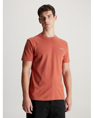 Calvin Klein T-shirt Van Katoenmix - Rood