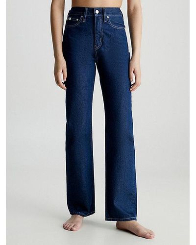 Calvin Klein High Rise Straight Jeans - Blauw