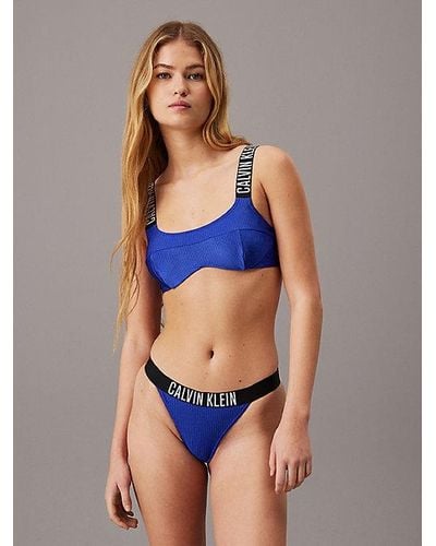 Calvin Klein Partes de abajo de bikini tipo brasileño - Intense Power - Azul