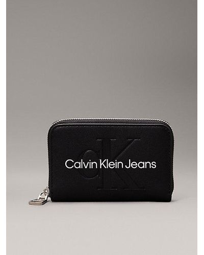Calvin Klein Rfid-portemonnee Met Rits Rondom - Grijs