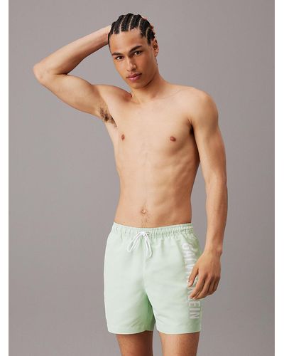Calvin Klein Medium Drawstring Swim Shorts - Intense Power - Green