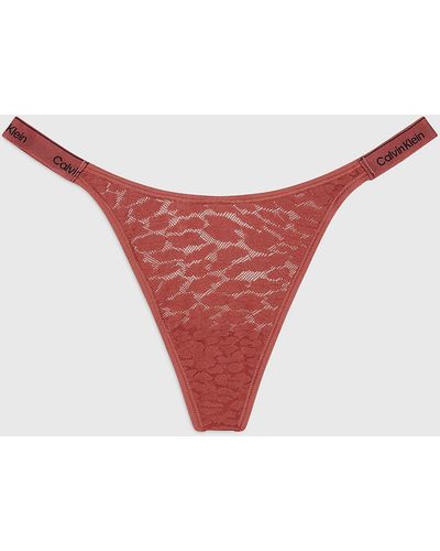 Calvin Klein Lace String Thong - Red