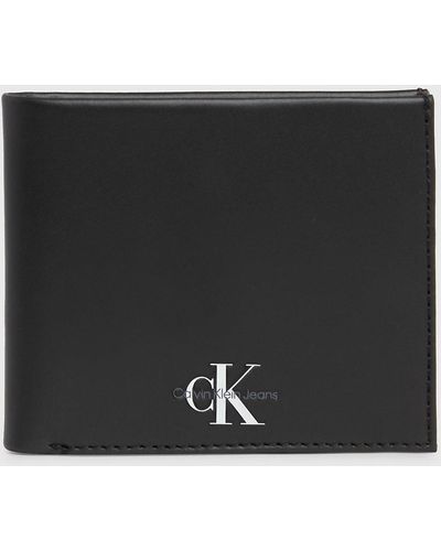 Calvin Klein Portefeuille 2 volets en cuir anti-RFID - Noir