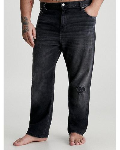 Calvin Klein Grote Maat Tapered Jeans - Zwart