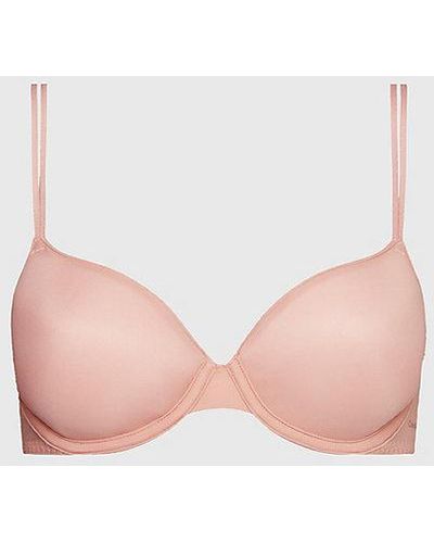 Calvin Klein T-shirt Bra - Sheer Marquisette - - Pink - Women - Eu 85/a - Roze