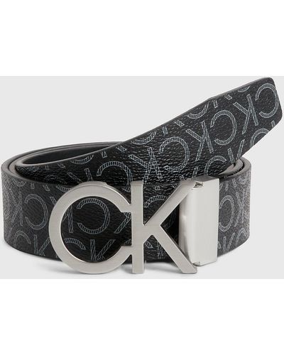 Calvin Klein Recycled Reversible Logo Belt - - Black - Men - 80 cm - Multicolore