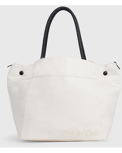 Calvin Klein Canvas Tote Bag - White