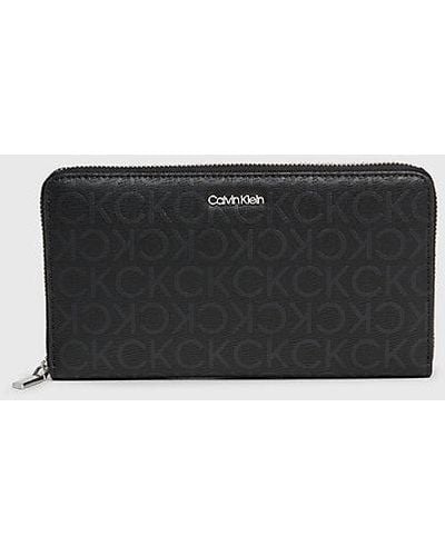 Calvin Klein Cartera con cremallera en el contorno con RFID - Negro