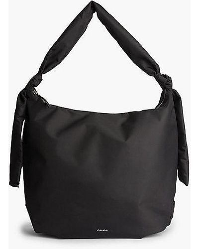 Calvin Klein Grote Gerecyclede Hobo Bag - Zwart