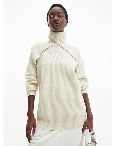 Calvin Klein Relaxed Gelaagde Sweater - Naturel