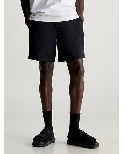 Calvin Klein Shorts holgados de nailon arrugado - Negro