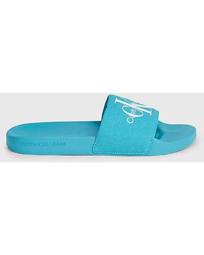 Calvin Klein Slippers aus Canvas - Blau