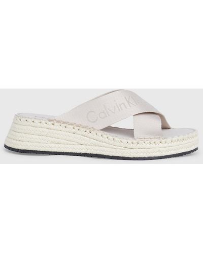 Calvin Klein Espadrille Wedge Sandals - White