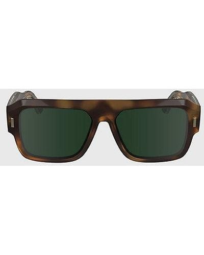 Calvin Klein Modifizierte rechteckige Sonnenbrille CK24501S - Grün