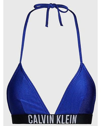 Calvin Klein Parte de arriba de bikini de triángulo - Intense Power - Azul