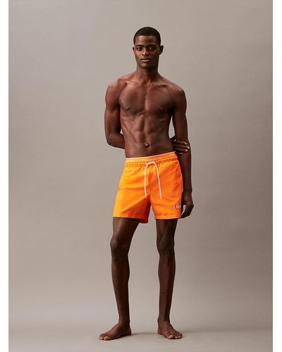 Calvin Klein Short de bain court avec double ceinture - Pride - Orange