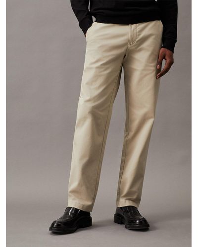 Calvin Klein Straight Twill Trousers - Multicolour