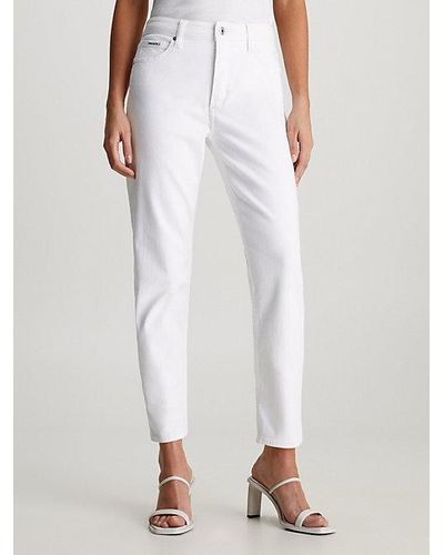 Calvin Klein Mid Rise Slim Jeans - Blanco