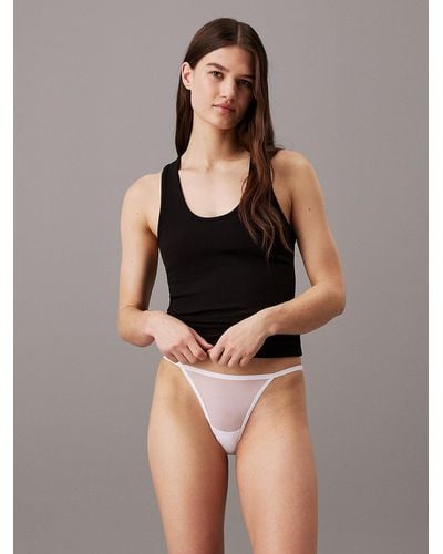 Calvin Klein Sheer Mesh Bikini Briefs - White